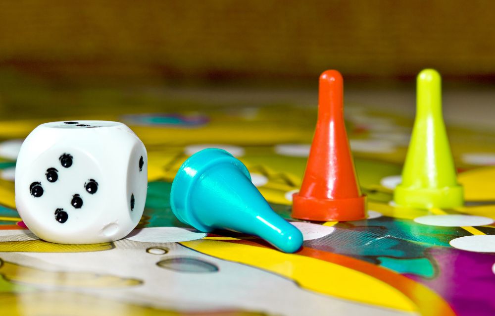 board game pieces closeup